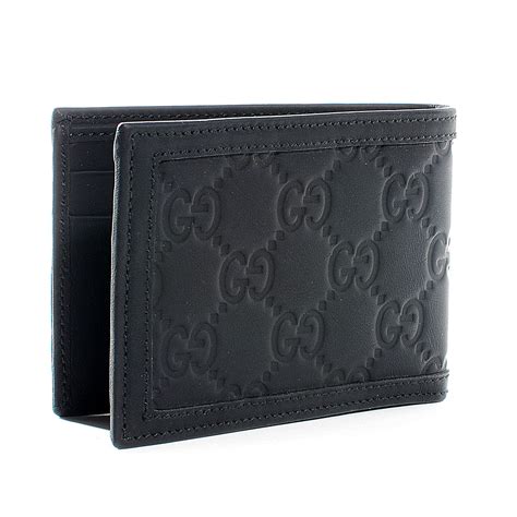 gucci black logo leather guccissima web bi-fold wallet|GUCCI Guccissima Signature Web New Web Continental Wallet .